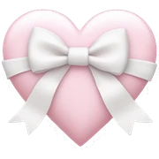 Pastel pink heart with white bow sticker
