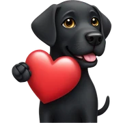 black labrador holding a heart in his paw sticker