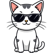 Cat with sunglasses sticker