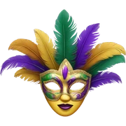 Mardi Gras mask with feathers sticker