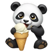 Panda eating ice cream sticker