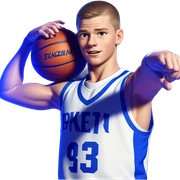 boy in basketball uniform sticker