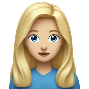blonde girl with long hair middle round face and blue eyes  sticker
