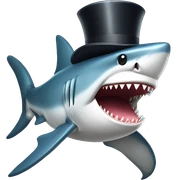 Shark with a top hat sticker