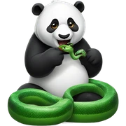 Panda eating snake sticker