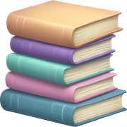 Pastel book stack cartoon fantasy sticker