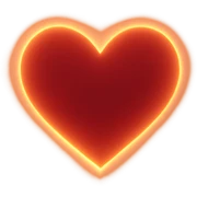 heart with a soft glowing edge, digital illustration, no background sticker