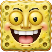 spongebob smiling with teeth sticker