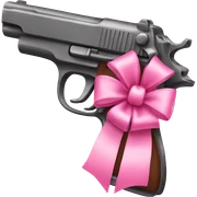 pink pistol with  pink bow sticker