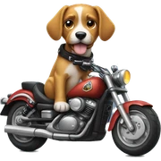 Dog on a motorcycle  sticker