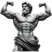muscular male figure in monochrome sticker