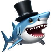 Shark with a top hat sticker