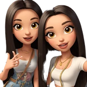 happy girls posing together sticker
