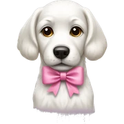 White dog with a pink bow sticker