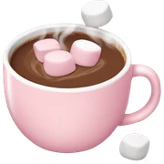 Light Pink mug of hot chocolate with marshmallows  sticker