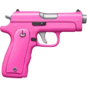 pink pistol with  pink bow sticker
