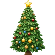 Decorated real Christmas tree sticker