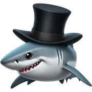 Shark with a top hat sticker