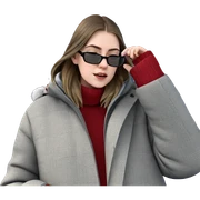 girl in winter outdoors sticker