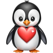 Pinguino con ojos de corazon sticker