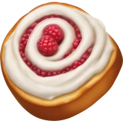 a cinnamon roll with raspberries inside sticker