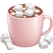Light Pink mug of hot chocolate with marshmallows  sticker