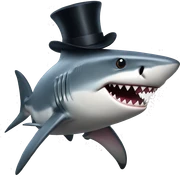 Shark with a top hat sticker