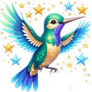 Colibrí with stars sticker