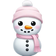 Cute white and light pink snowman sticker