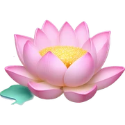 Lotus "A radiant pastel pink lotus flower floating on a soft, glowing surface, with shimmering petals and sparkling water droplets around it." sticker