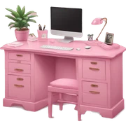 aesthetic desk pink sticker