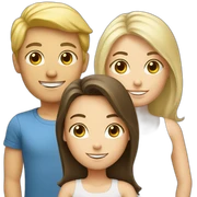 A blond White boy and two brunette white girls sticker