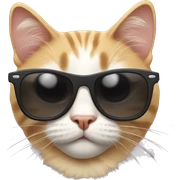 Cat with sunglasses sticker
