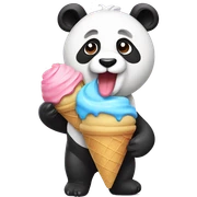 Panda eating ice cream sticker