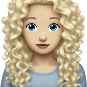 white pale blonde curly hair blue eyes  sticker