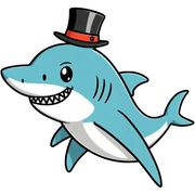Shark with a top hat sticker