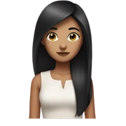 Girl with black straight hair and brown eyes sticker