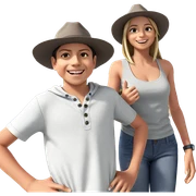 girl and boy smiling outdoors sticker