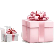 Light pink Christmas gifts under a white Christmas tree  sticker
