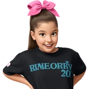 girl smiling in pink bow sticker