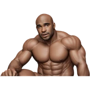 muscular male portrait bare skin sticker