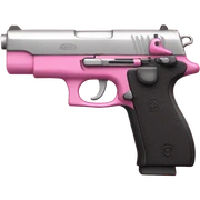 pink gun sticker