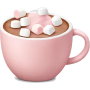 Light Pink mug of hot chocolate with marshmallows  sticker