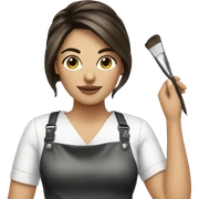 Brunette hairstylist  painting ha sticker