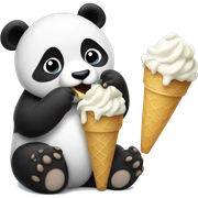 Panda eating ice cream sticker