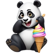 Panda eating ice cream sticker