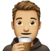 guy drinking coffee sticker