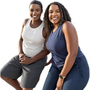 smiling girl with dark-skinned boy sticker