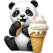 Panda eating ice cream sticker