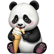 Panda eating ice cream sticker